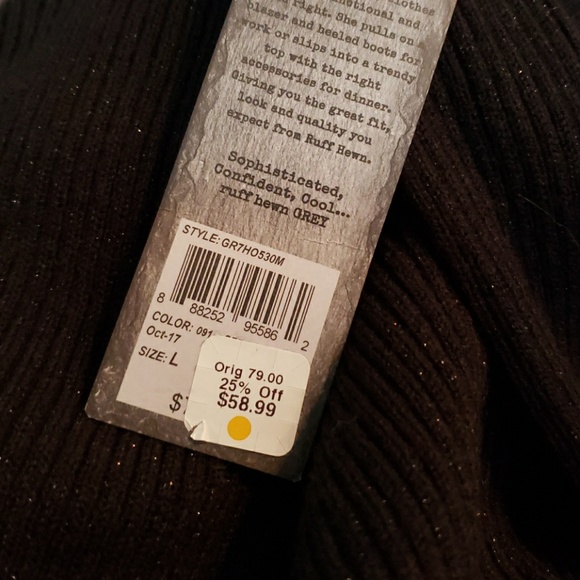 🆕️NWT ruff hewn GREY cold shoulder turtleneck - Picture 3 of 4